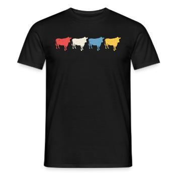 rétro t-shirt vache vaches - T-shirt homme - noir - Devant - AI Model Male 178 light (178cm)