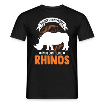 Rhinocéros Cadeau Rhinocéros - T-shirt homme - noir - Devant - AI Model Male 178 light (178cm)