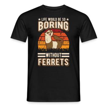 Ferret Lover Ferret Cadeau - T-shirt homme - noir - Devant - AI Model Male 178 light (178cm)