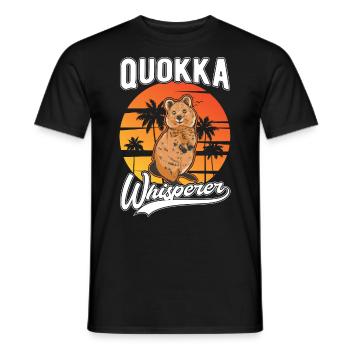 Quokka Whisperer Kangourou à queue courte - T-shirt homme - noir - Devant - AI Model Male 178 light (178cm)