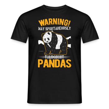 Warning Panda Panda Bear Gift Bamboo - Men's T-Shirt - black - Front - AI Model Male 178 light (178cm)