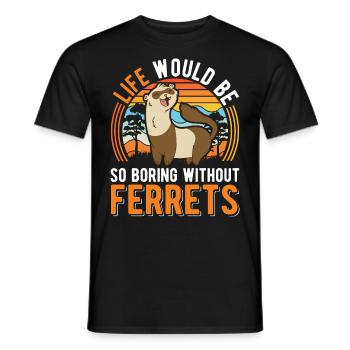 Ferret Lover Ferret Cadeau - T-shirt homme - noir - Devant - AI Model Male 178 light (178cm)