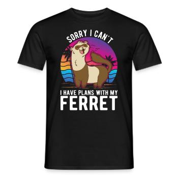 Ferret Lover Ferret Cadeau - T-shirt homme - noir - Devant - AI Model Male 178 light (178cm)