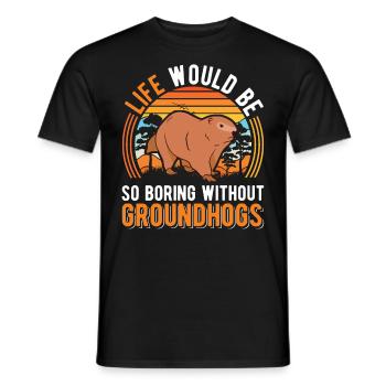 Murmeltier Groundhog Marmot Waldmurmeltier - Men's T-Shirt - black - Front - AI Model Male 178 light (178cm)