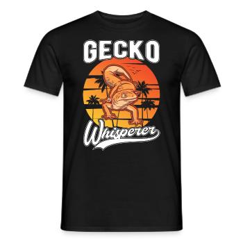 Gecko Whisperer Gecko Whisperer Leopard Gecko - Men's T-Shirt - black - Front - AI Model Male 178 light (178cm)