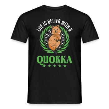 Life is better with a Quokka short-tailed kangaroo - Men's T-Shirt - black - Front - AI Model Male 178 light (178cm)