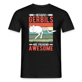 Parce que les gerbilles sont des gerbilles impressionnantes - T-shirt homme - noir - Devant - AI Model Male 178 light (178cm)