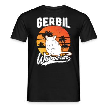Gerbil Whisperer Racing Rat Gift Gerbil - Men's T-Shirt - black - Front - AI Model Male 178 light (178cm)