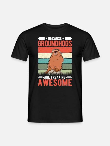 Murmeltier Marmot Waldmurmeltier - Männer T-Shirt - Schwarz