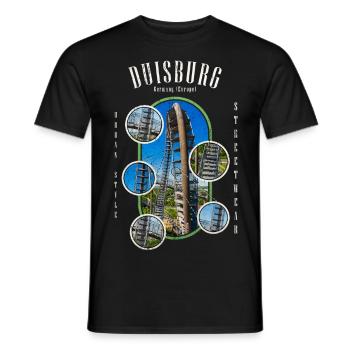 Duisburg Germany City Skyline Home Love - Men's T-Shirt - black - Front - AI Model Male 178 light (178cm)