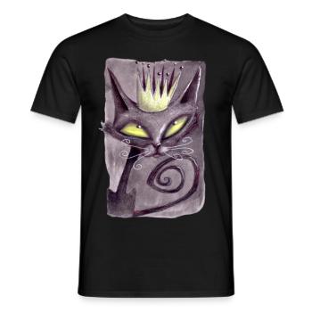 Serial Cat 09 - Men's T-Shirt - black - Front - AI Model Male 178 light (178cm)
