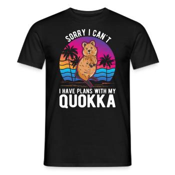Kangourou à queue courte quokka - T-shirt homme - noir - Devant - AI Model Male 178 light (178cm)