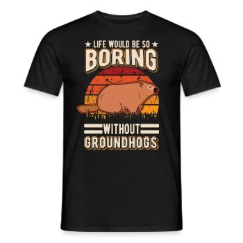 Murmeltier Groundhog Marmot Waldmurmeltier - Men's T-Shirt - black - Front - AI Model Male 178 light (178cm)