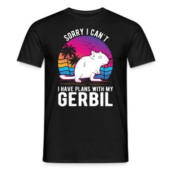 Gerbil Gift Racing Rat Germesau - Men's T-Shirt - black - Front - AI Model Male 178 light (178cm)