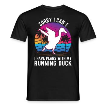 Indian Running Bouteille Cadeau Canard - T-shirt homme - noir - Devant - AI Model Male 178 light (178cm)