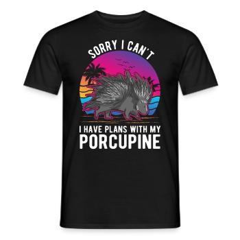 Porc-épic Cadeau Porc-épic - T-shirt homme - noir - Devant - AI Model Male 178 light (178cm)