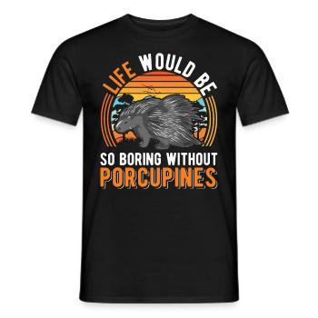Porc-épic Cadeau Porc-épic - T-shirt homme - noir - Devant - AI Model Male 178 light (178cm)