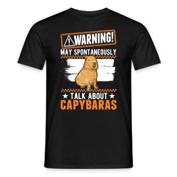 Warnung Capybara Liebhaber Wasserschwein - Männer T-Shirt - Schwarz - Vorne - AI Model Male 178 light (178cm)