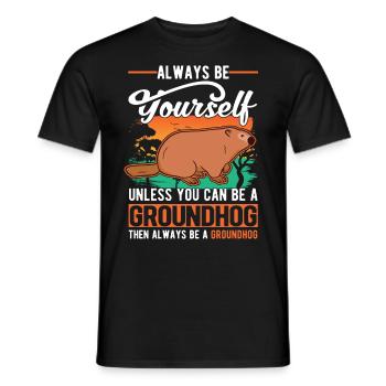 Murmeltier Groundhog Marmot Waldmurmeltier - Männer T-Shirt - Schwarz - Vorne - AI Model Male 178 light (178cm)