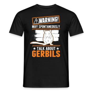 Warning Gerbil racing rat gerbil - Men's T-Shirt - black - Front - AI Model Male 178 light (178cm)