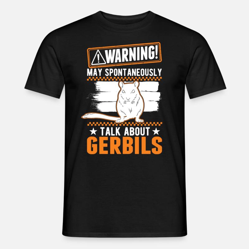 Warning Gerbil racing rat gerbil - Men's T-shirt - black