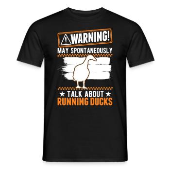 Warning Running Bottle Duck Running Duck - Men's T-Shirt - black - Front - AI Model Male 178 light (178cm)