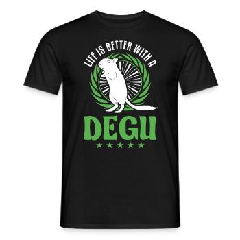 La vie est meilleure avec un Degu - T-shirt homme - noir - Devant - AI Model Male 178 light (178cm)