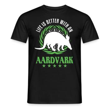 La vie est meilleure avec un Aardvark Erdferkel - T-shirt homme - noir - Devant - AI Model Male 178 light (178cm)