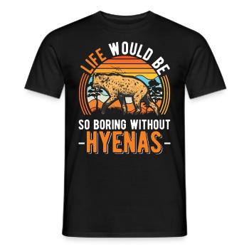 Hyène Cadeau Terre Loup Hyène - T-shirt homme - noir - Devant - AI Model Male 178 light (178cm)