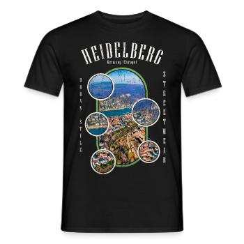 Heidelberg Allemagne Ville Skyline Accueil Amour - T-shirt homme - noir - Devant - AI Model Male 178 light (178cm)