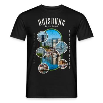 Duisburg Deutschland Stadt Skyline Heimat Liebe - Männer T-Shirt - Schwarz - Vorne - AI Model Male 178 light (178cm)