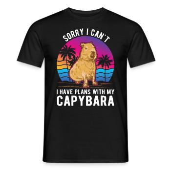Capybara Cadeau Capybara - T-shirt homme - noir - Devant - AI Model Male 178 light (178cm)