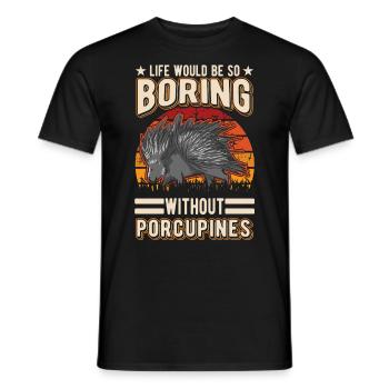 Porc-épic Cadeau Porc-épic - T-shirt homme - noir - Devant - AI Model Male 178 light (178cm)