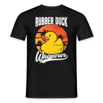 Canard en caoutchouc Whisperer Canard grinçant Canard baignant Canard - T-shirt homme - noir - Devant - AI Model Male 178 light (178cm)