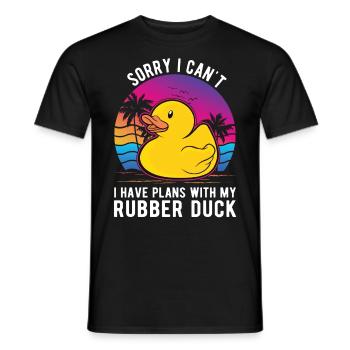Canard en caoutchouc Cadeau Canard Grinçant Canard Bain Canard - T-shirt homme - noir - Devant - AI Model Male 178 light (178cm)