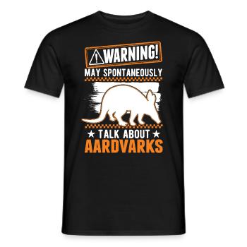 Warning Aardvark Gift Aardvark - Men's T-Shirt - black - Front - AI Model Male 178 light (178cm)