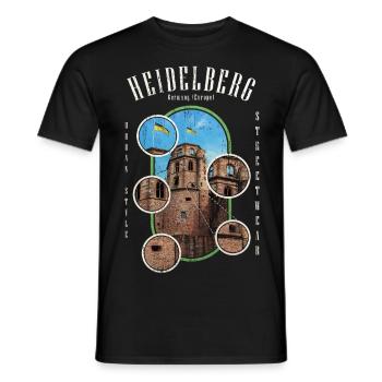 Heidelberg Deutschland Stadt Skyline Heimat Liebe - Männer T-Shirt - Schwarz - Vorne - AI Model Male 178 light (178cm)