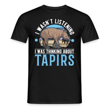 Je n’écoutais pas, je pensais à Tapirs - T-shirt homme - noir - Devant - AI Model Male 178 light (178cm)