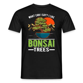 Que puis-je dire que j’aime bonsaï arbres bonsaï arbre - T-shirt homme - noir - Devant - AI Model Male 178 light (178cm)