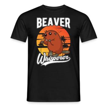 Biber Flüsterer Beaver Whisperer - Männer T-Shirt - Schwarz - Vorne - AI Model Male 178 light (178cm)