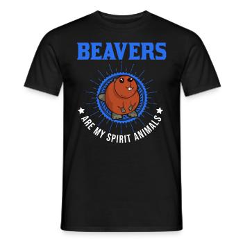 Les castors sont mes animaux spirituels Castor - T-shirt homme - noir - Devant - AI Model Male 178 light (178cm)