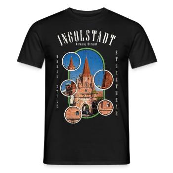 Ingolstadt Deutschland Stadt Skyline Heimat Liebe - Männer T-Shirt - Schwarz - Vorne - AI Model Male 178 light (178cm)