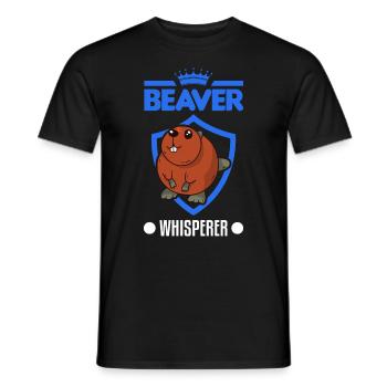 Biber Flüsterer Beaver Whisperer - Men's T-Shirt - black - Front - AI Model Male 178 light (178cm)