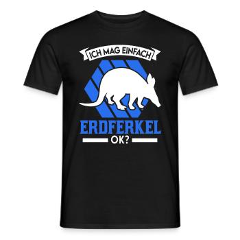 Ich mag einfach Erdferkel - Männer T-Shirt - Schwarz - Vorne - AI Model Male 178 light (178cm)
