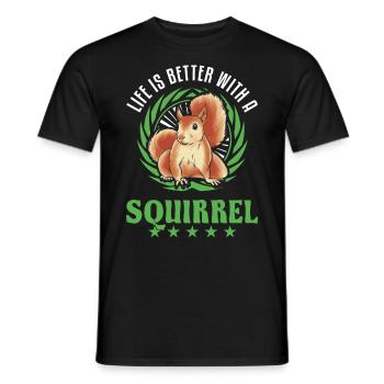 La vie est meilleure avec un écureuil Eichhörnchen - T-shirt homme - noir - Devant - AI Model Male 178 light (178cm)