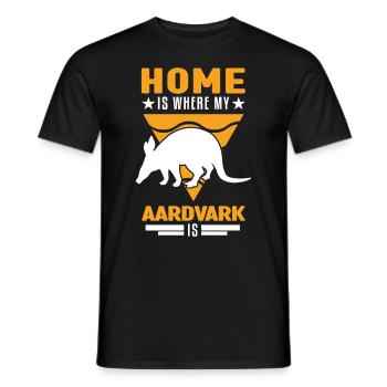 Home is where my Aardvark is Erdferkel - Men's T-Shirt - black - Front - AI Model Male 178 light (178cm)