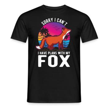 I can't I have plans with my Fox Fuchs - Men's T-Shirt - black - Front - AI Model Male 178 light (178cm)