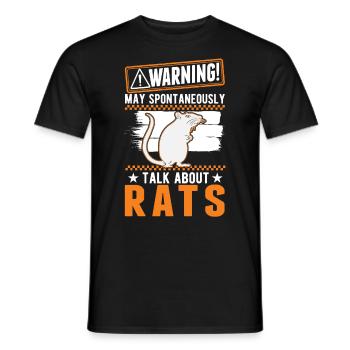 Warning Rat Owner Pets - Men's T-Shirt - black - Front - AI Model Male 178 light (178cm)