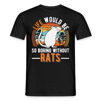 Rat Gift Domestic Rat Rat Owner - Men's T-Shirt - black - Front - AI Model Male 178 light (178cm)