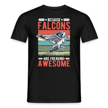Because Falcons are freaking awesome Falke - Men's T-Shirt - black - Front - AI Model Male 178 light (178cm)